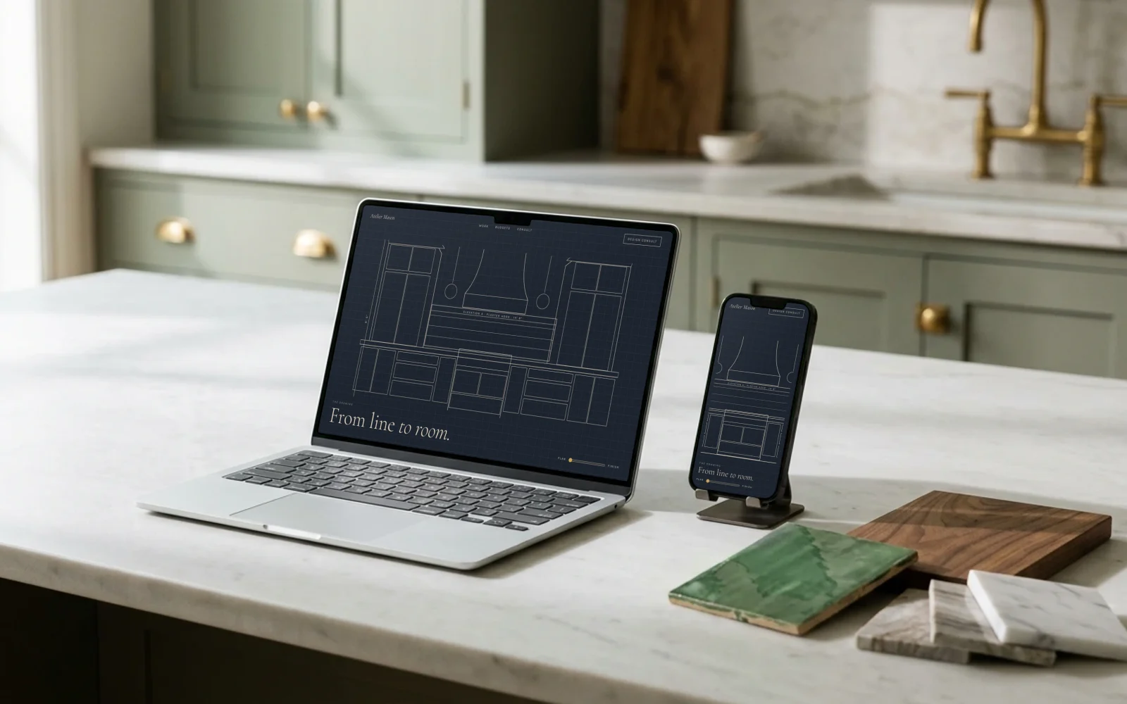 Atelier Mason Kitchens: concept site mockup