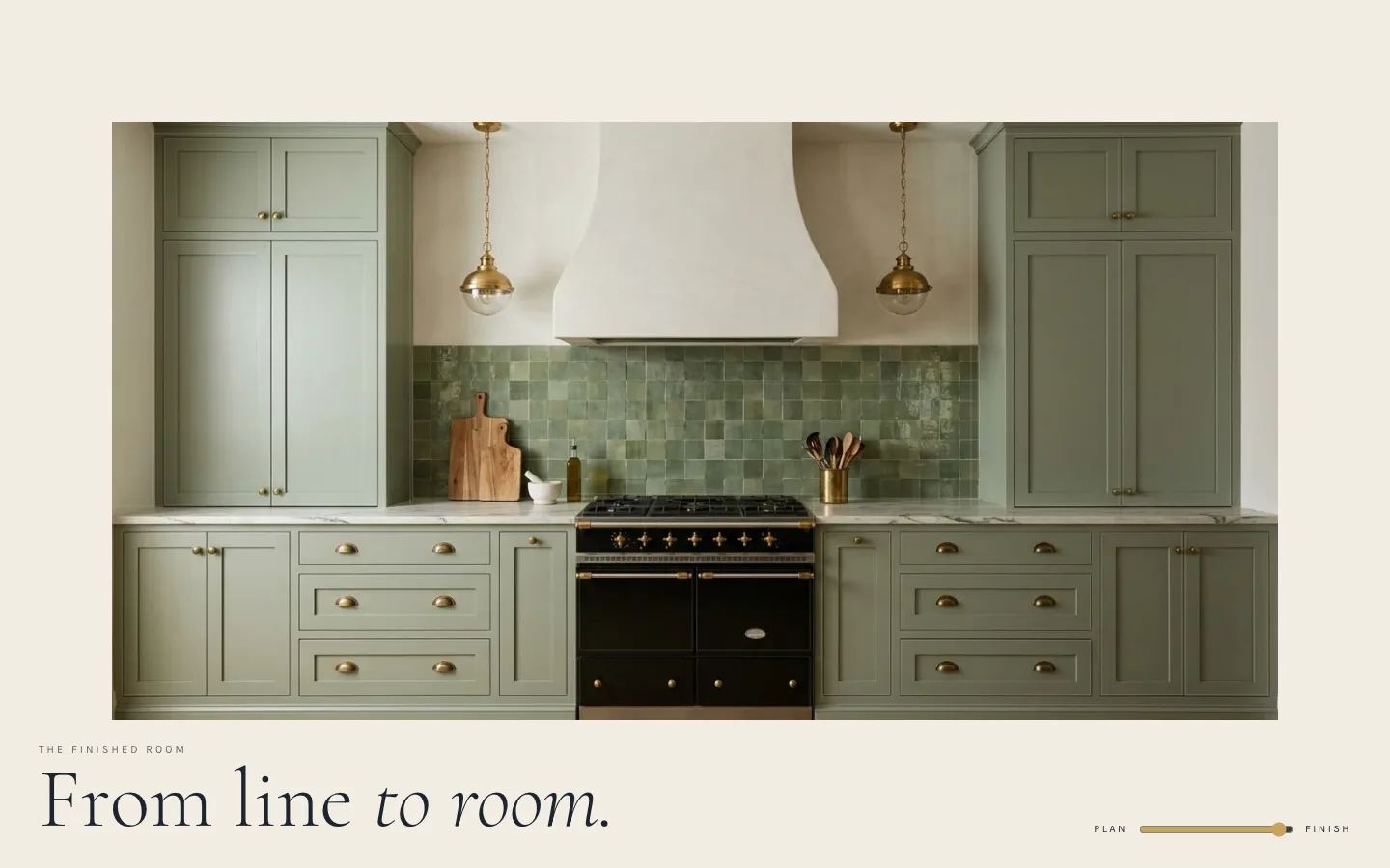 Blueprint to room, from the Atelier Mason Kitchens concept