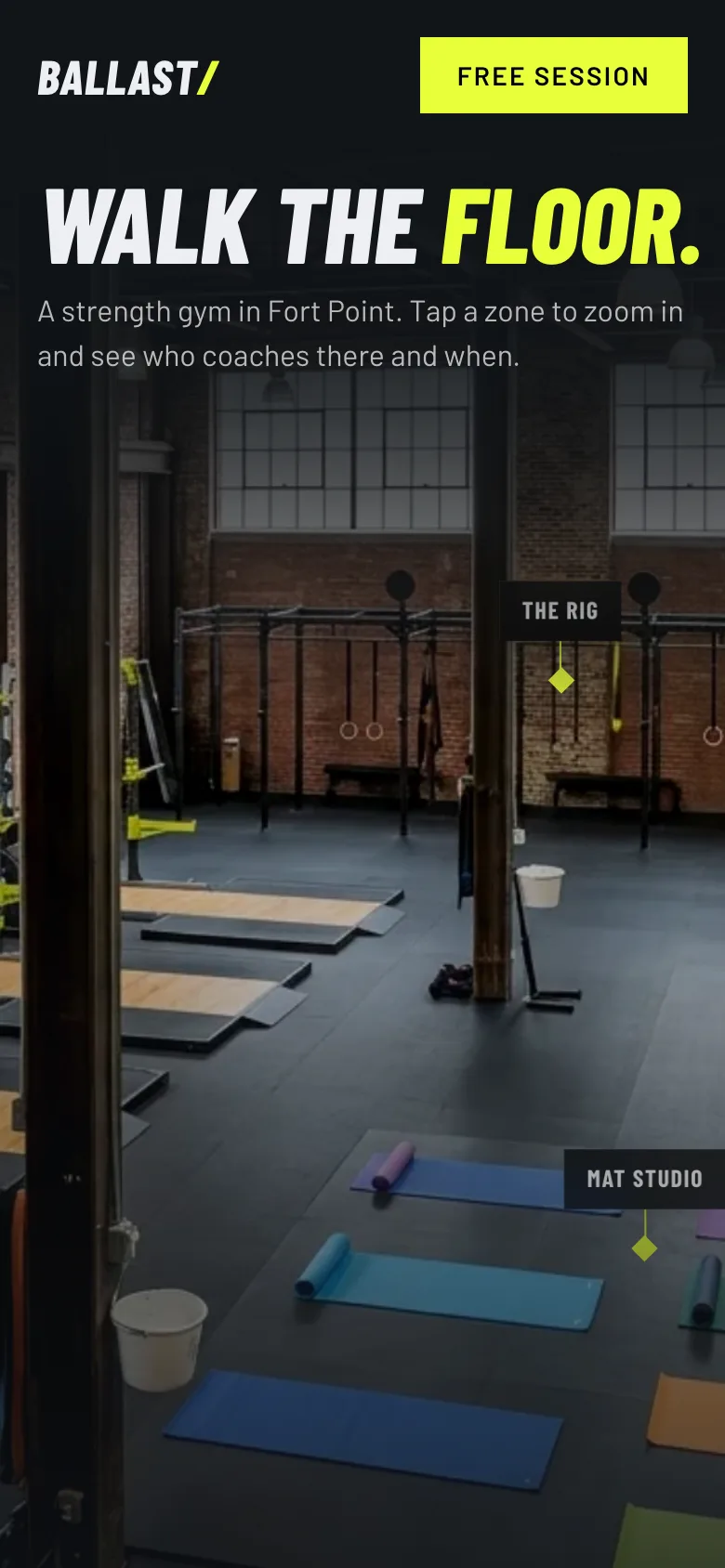 Ballast Strength Club concept on a phone