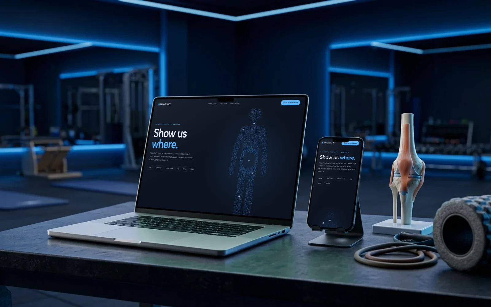 Brightline Physical Therapy: concept site mockup
