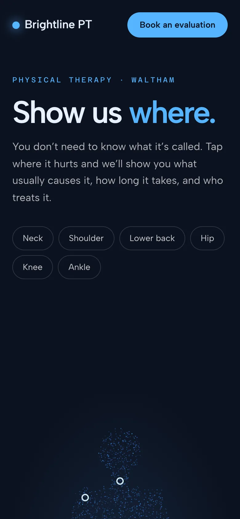 Brightline Physical Therapy concept on a phone
