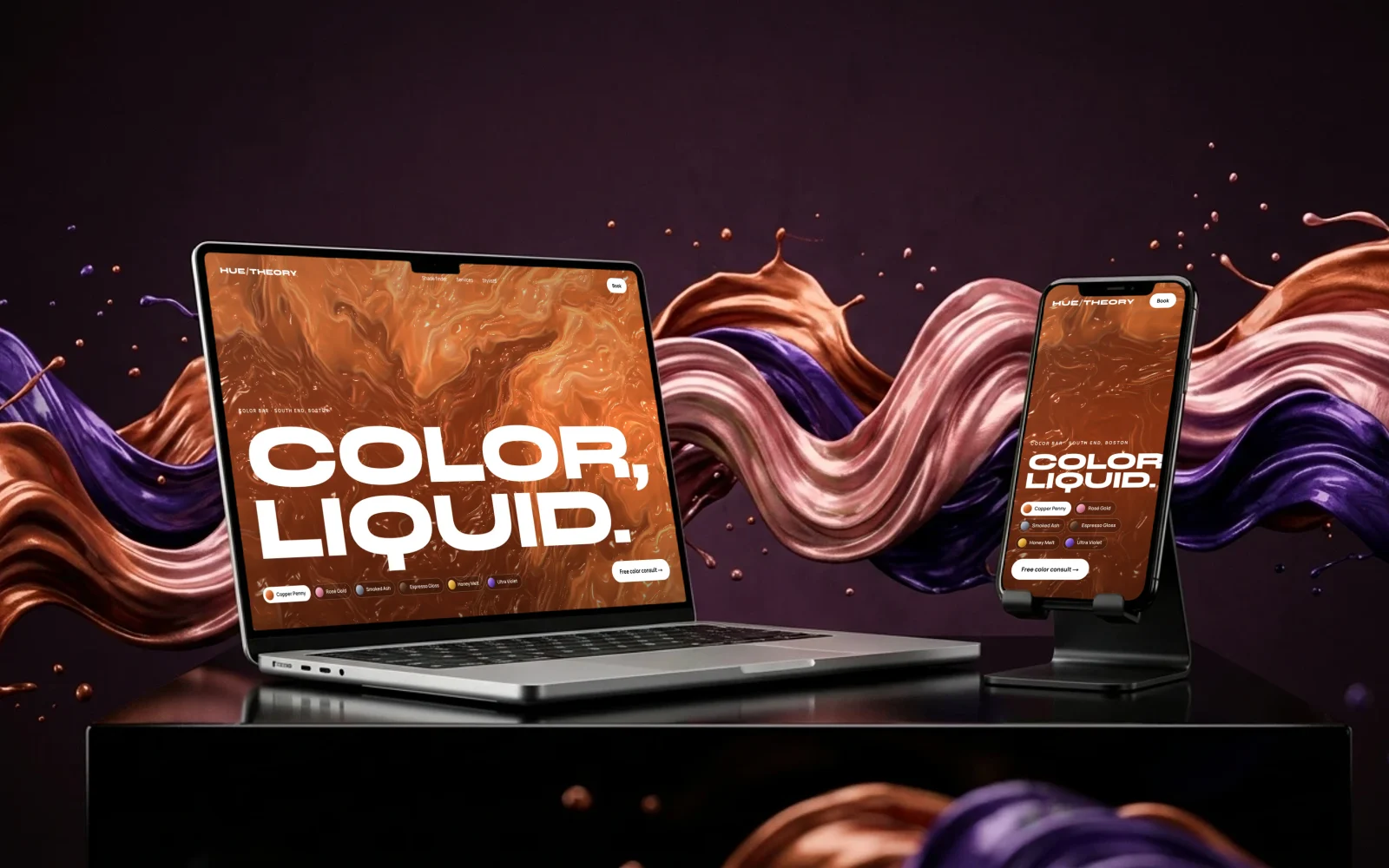 Hue Theory Color Bar: concept site mockup