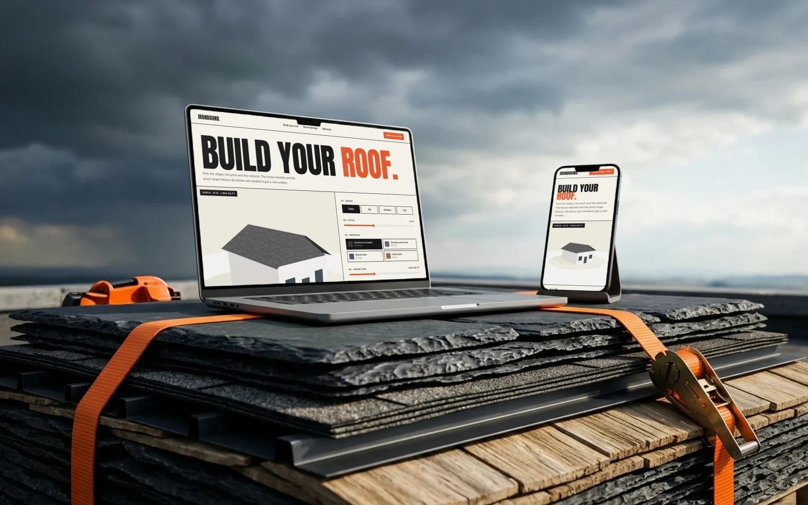 Ironbound Roofing: concept site mockup
