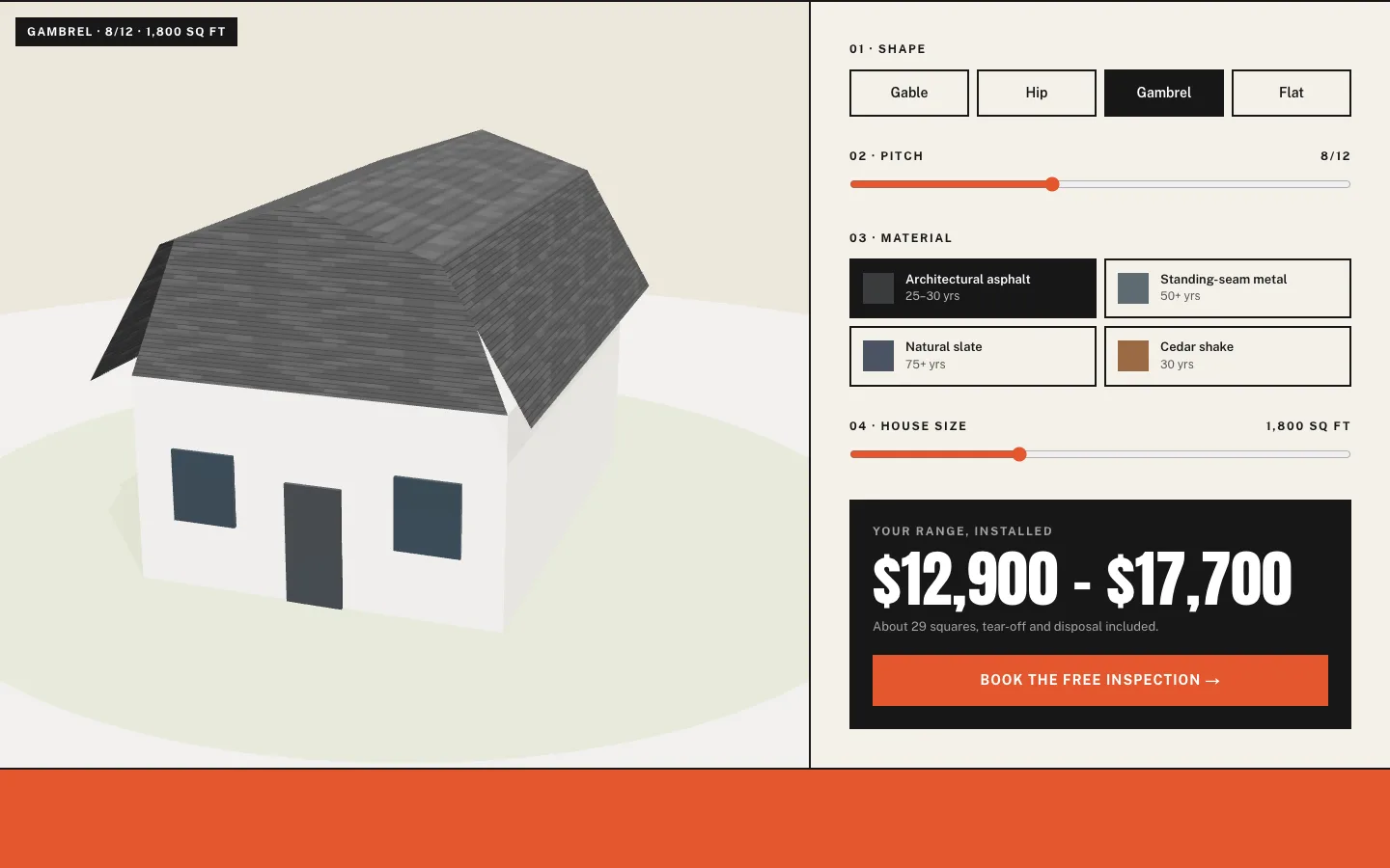 The roof builder, from the Ironbound Roofing concept