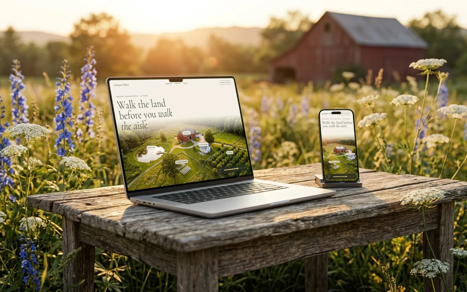 Larkspur Hollow Farm: concept site mockup