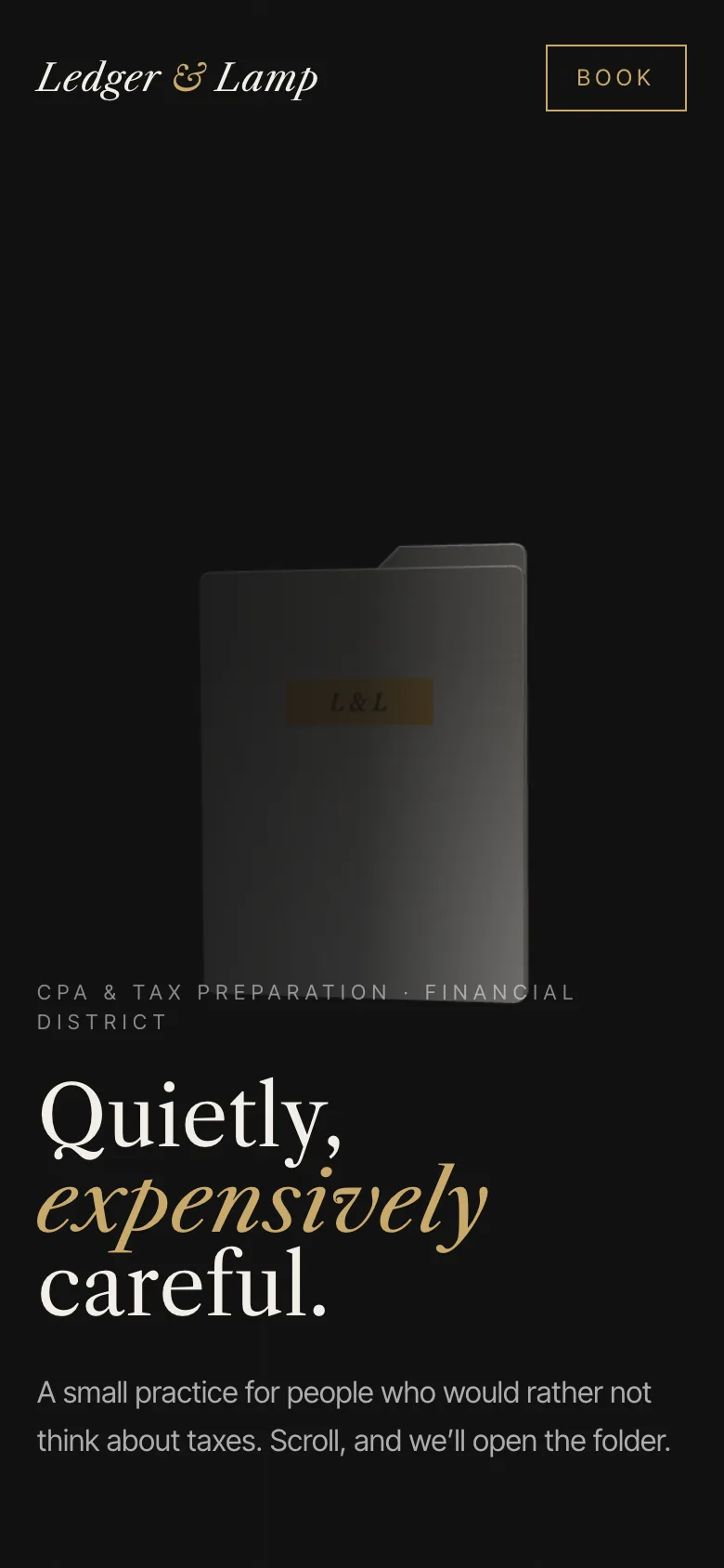 Ledger & Lamp Tax Co. concept on a phone