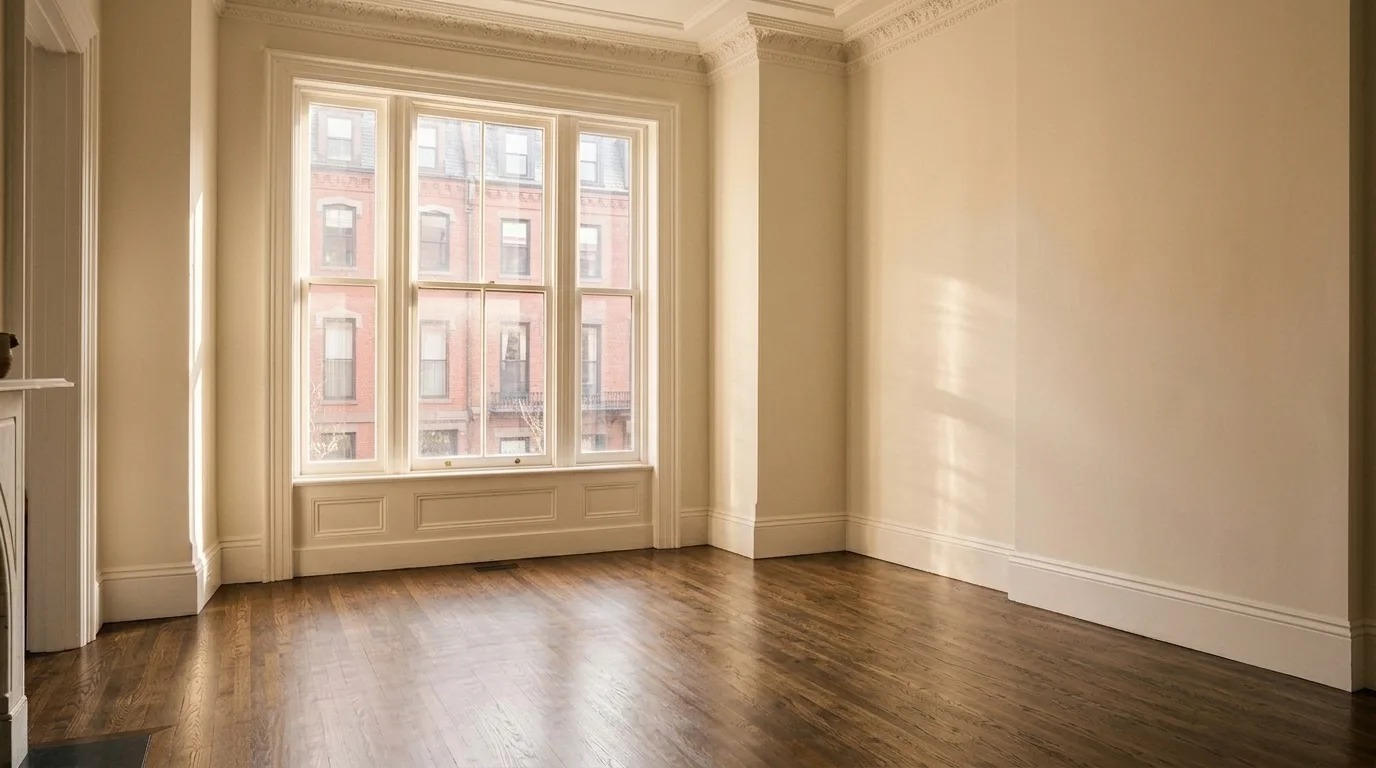 Empty: a Back Bay living room, as listed