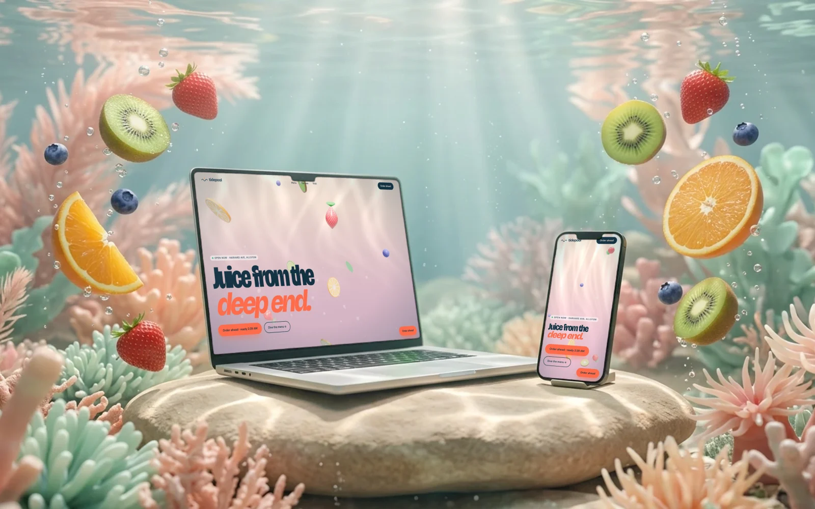 Tidepool Juice Co.: concept site mockup